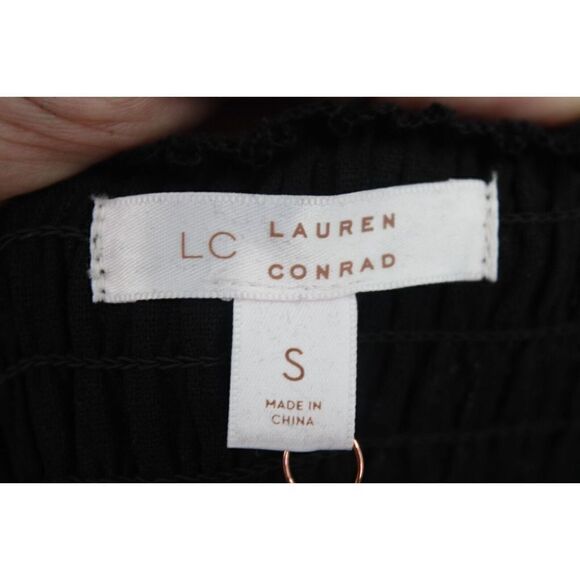 LC Lauren Conrad Womens Black Midi Dress Shoulder Straps Padded Bra Small NWT - Picture 8 of 9